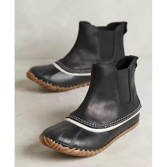 Sorel Out N About black Chelsea rubber rain boots US Size 8.5 Euro 39.5 - Picture 15 of 15